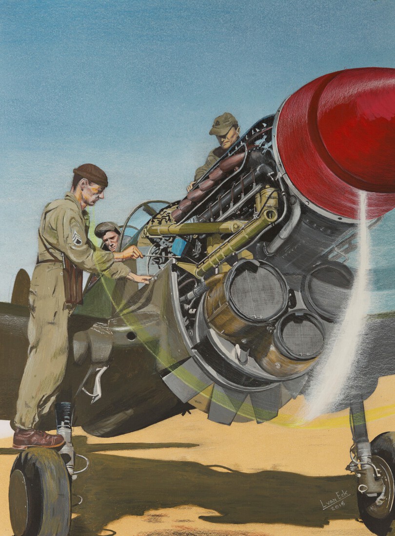 Onderhoud aan een P40 Warhawk ( bestelnr. USA 20)