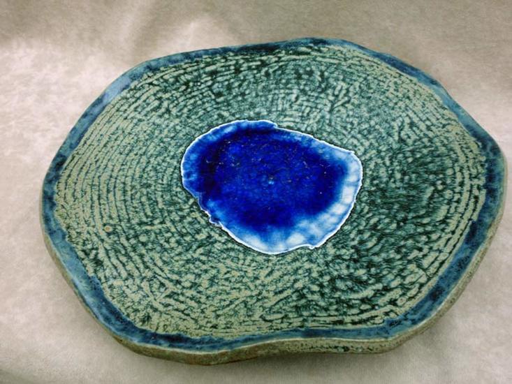 Blauwe schaal, blaue Schale, bleu dish, plat blue