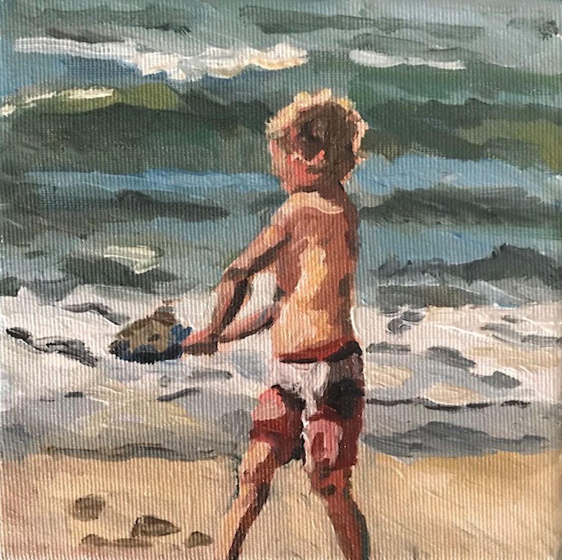 zand naar de zee dragen
