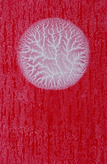 Grillige cirkel in rood