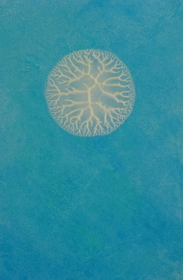 Grillige cirkel in licht turqoise blauw 2