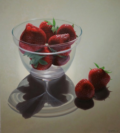 Aardbeien in glas
