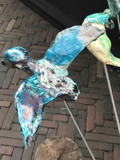 Ijsvogel kopergroen vliegend