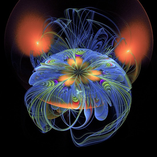 Spherical flower blue red