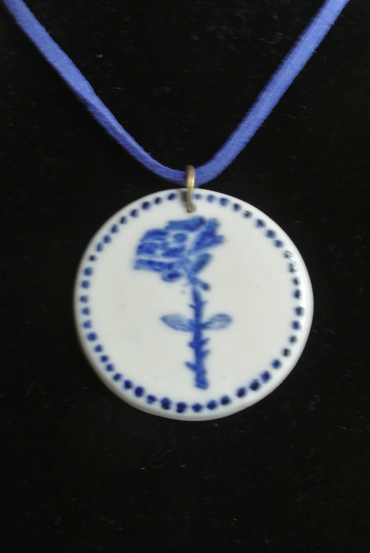 blauwe roos hanger