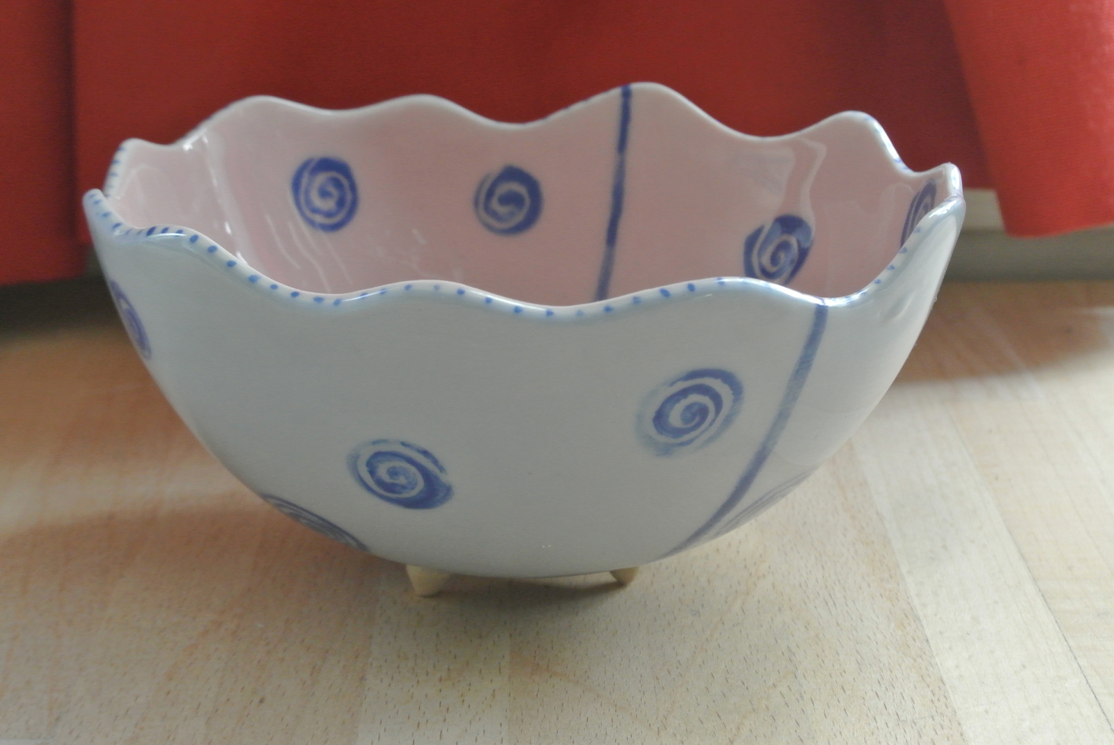 roze/ blauwe kommetje met triangel