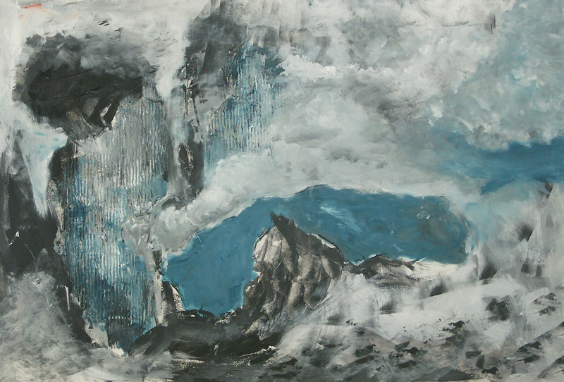 Peter Elias - Abstract in zwart, wit en blauw