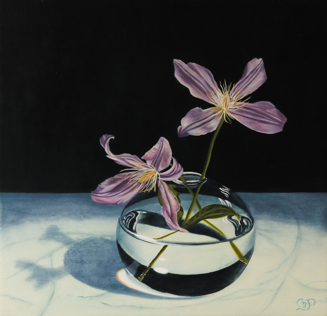 Clematis in glazen bolletje