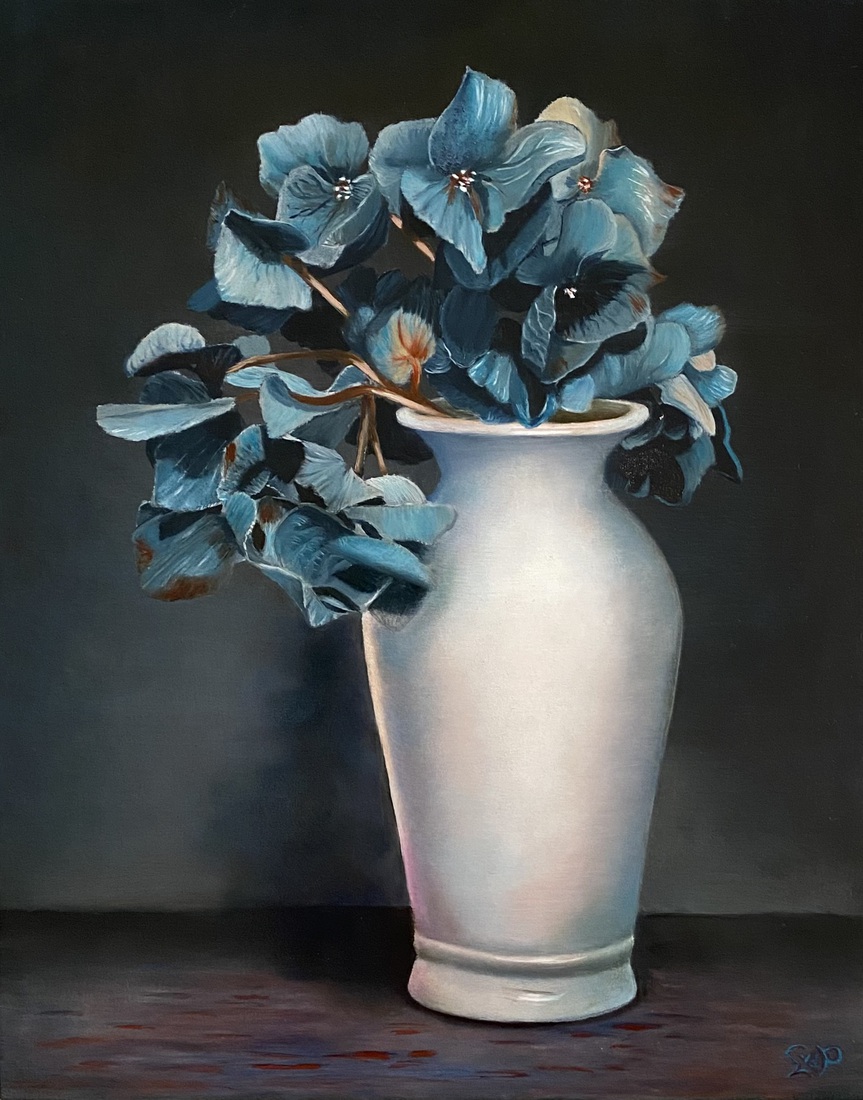 Blauwe hortensia