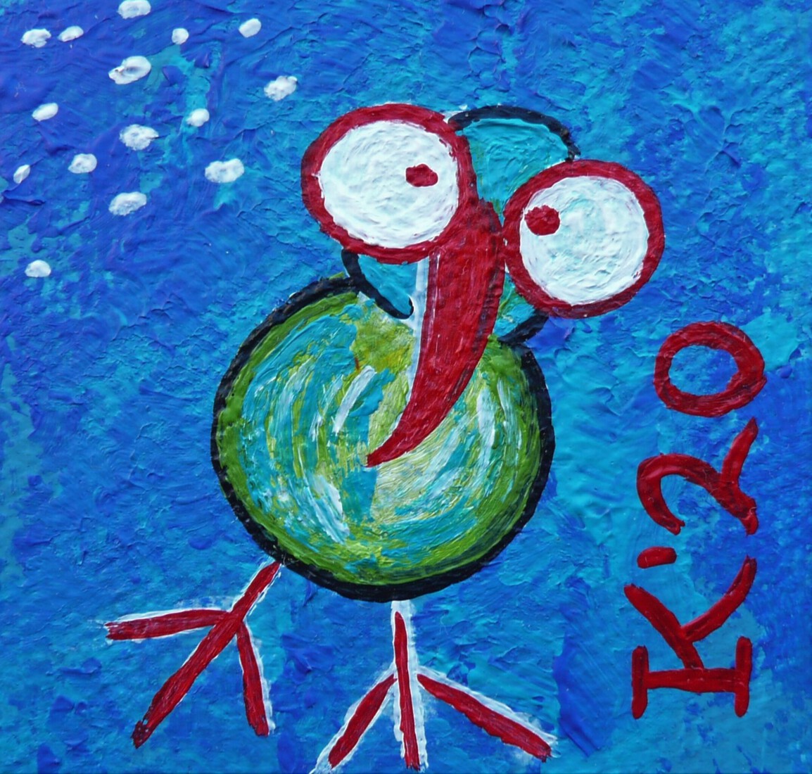 Minivogeltje met rode snavel