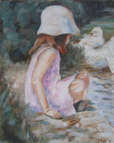 meisje aan de waterkant