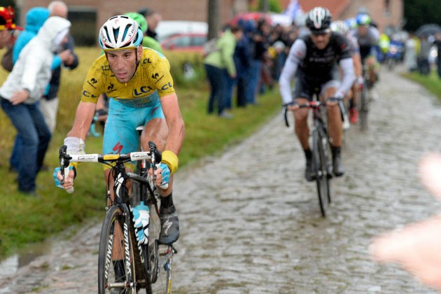 Photo: Vincenzo Nibali on stage five of the 2014 Tour de France. 