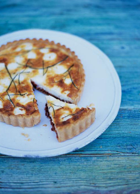 Goat's cheese & sundried tomato tart