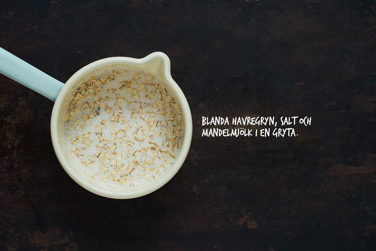 Recept: Havregrynsgröt med mandelmjölk och bakade plommon | Frk. Kräsen