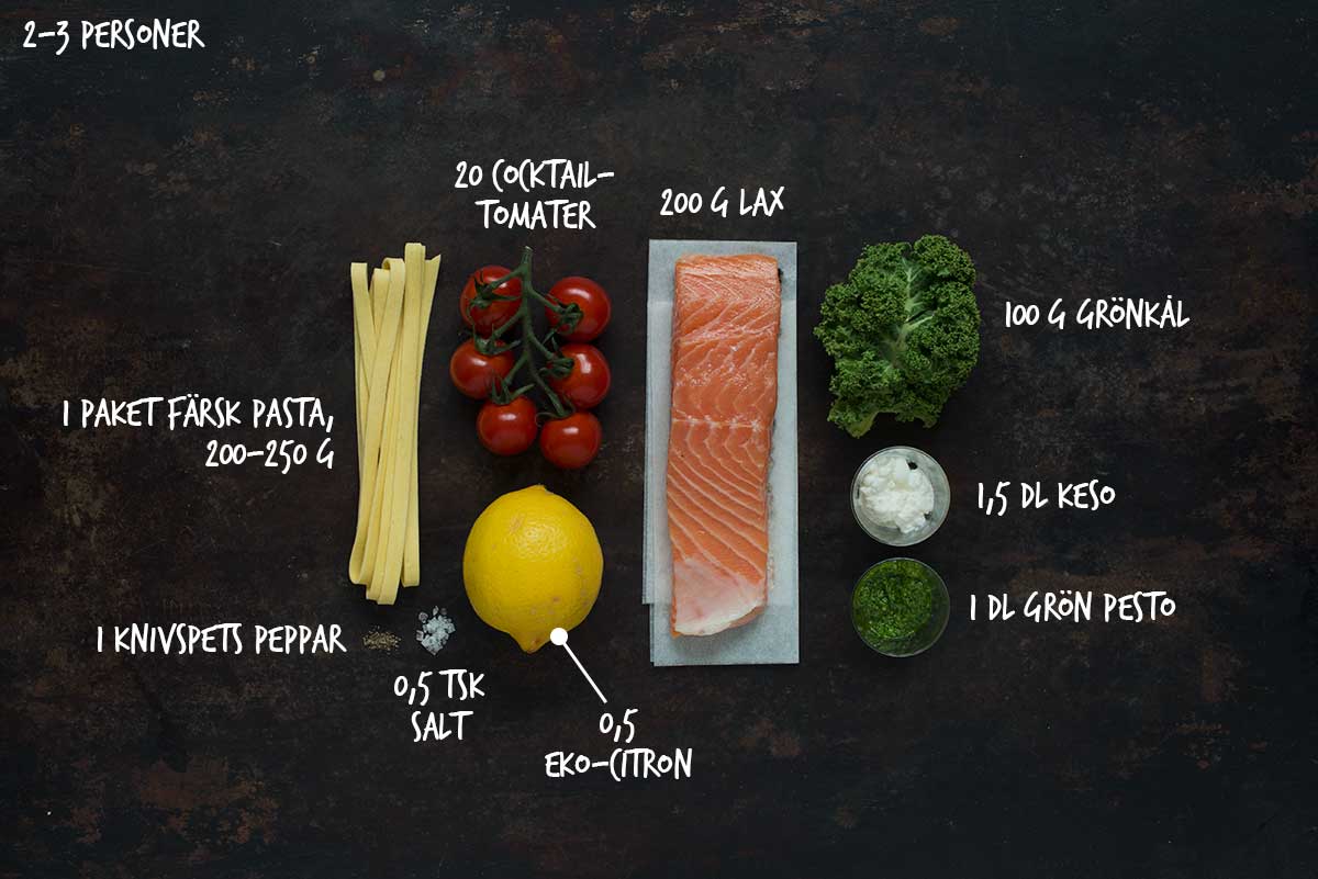 Recept: Pasta med lax och pesto | Frk. Kräsen