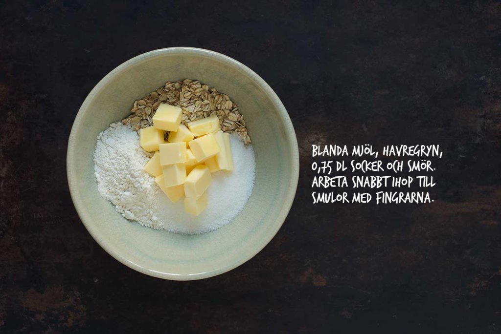 Recept: Crumble med röda vinbär och vit choklad | Frk. Kräsen