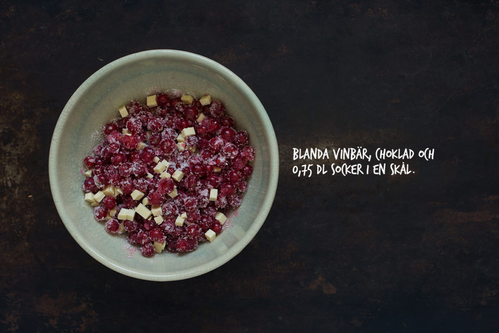 Recept: Crumble med röda vinbär och vit choklad | Frk. Kräsen