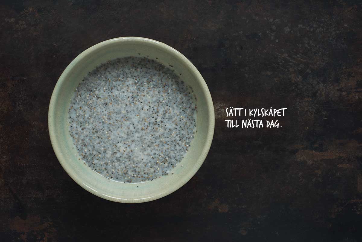 Recept: Chiagröt med kokosmjölk, hallon och granola | Frk. Kräsen