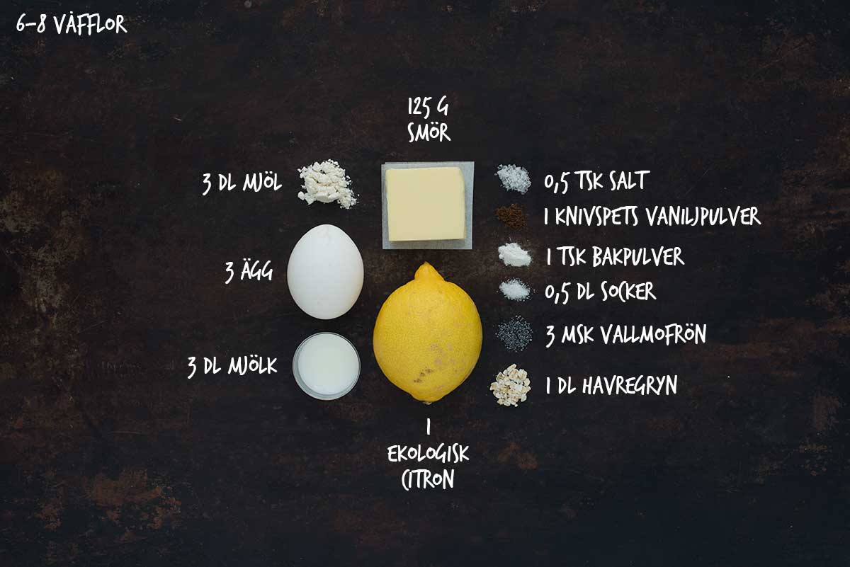 Recept: Våfflor med citron och vallmofrön | Frk. Kräsen