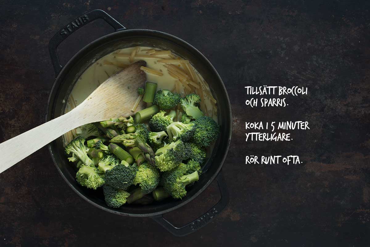 Recept: Vegetarisk one-pot-pasta med broccoli och sparris | Frk. Kräsen