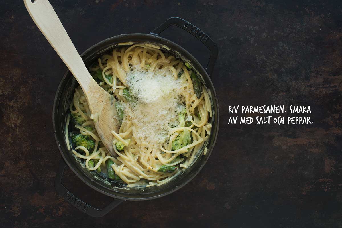 Recept: Vegetarisk one-pot-pasta med broccoli och sparris | Frk. Kräsen