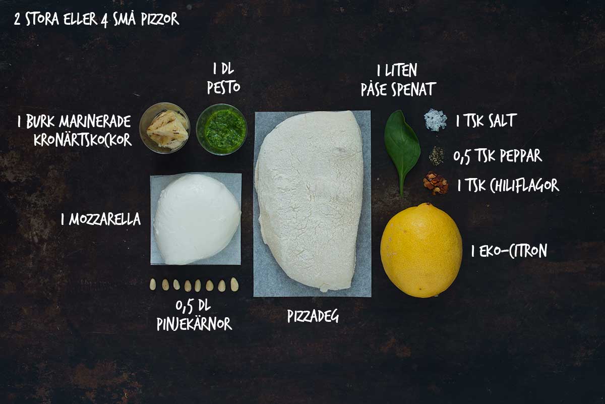 Recept: Pizza med kronärtskocka och spenat | Frk. Kräsen