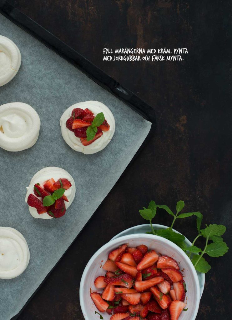 Recept: Mini-pavlova med jordgubbar och mynta | Frk. Kräsen