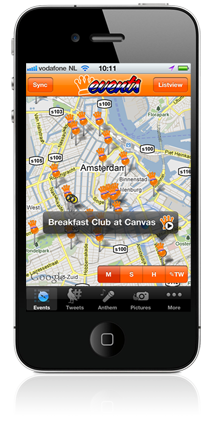 Koninginnedag App op de Iphone