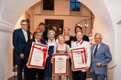 Ehrung von Max Graf Lamberg, Hanni Weirather-Wenzel und Harti Weirather Ehrung von Max Graf Lamberg, Hanni Weirather-Wenzel und Harti Weirather