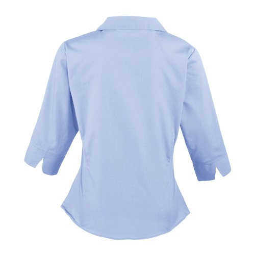 Womens/Ladies Premier 3/4 Sleeve Poplin Blouse/Plain Work/Office