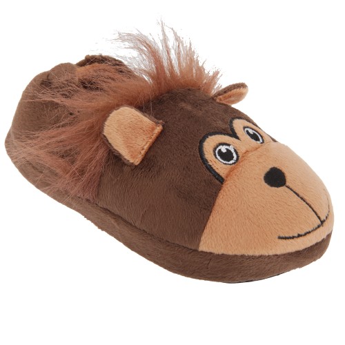 monkey slippers childrens boys plush monkey back monkey slippers childrens boys plush monkey back