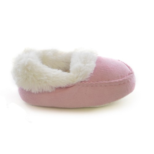 Childrens /Kids /Toddlers Faux Fur Lined Moccasin Slippers /Indoor Footwear
