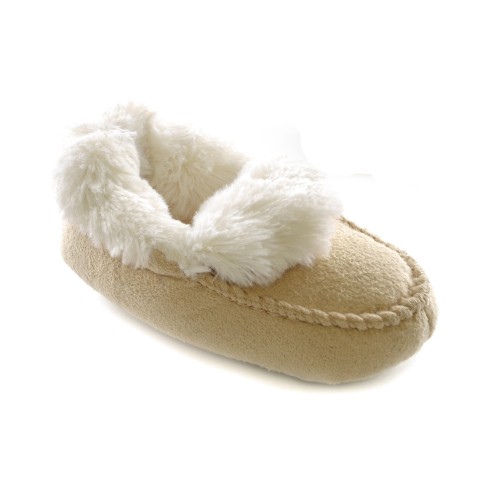 Childrens /Kids /Toddlers Faux Fur Lined Moccasin Slippers /Indoor Footwear
