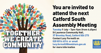 Catford South Local Assembly Meeting – 9 July 2019 – 7pm