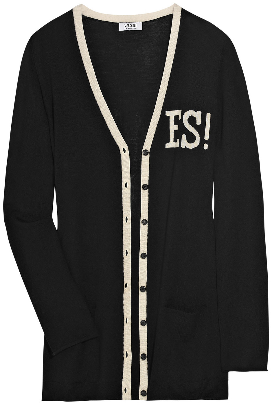 Moschino Cheap & Chic YES FINE-KNIT WOOL CARDIGAN 