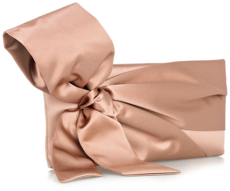 Valentino - Bow-embellished Satin Clutch in pink (pink) | Lyst pink satin clutch. Valentino - Bow-embellished Satin Clutch in pink (pink) | Lyst