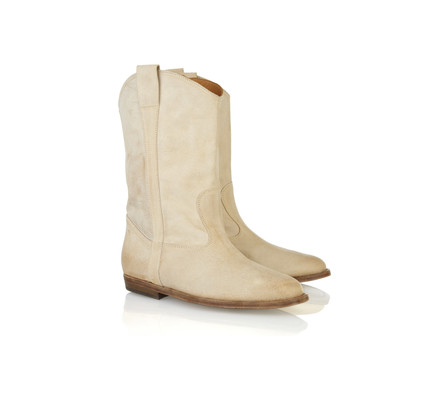 maison martin margiela boots. Maison Martin Margiela boots have visible stitching, an almond-shaped toe,