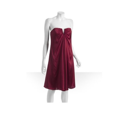 Red Nicole Miller Dress. Nicole Miller - Ruby Red Charmeuse Strapless Draped Dress in red (ruby) | Lyst