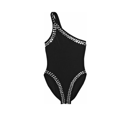 Norma Kamali - Embellished One-shoulder Swimsuit in black (black) | Lyst