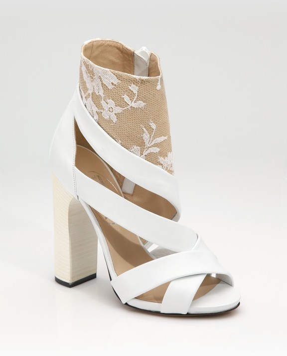 Nicholas Kirkwood For Erdem. Nicholas Kirkwood For Erdem Shoes Sandals - Lace and Suede Sandals in White