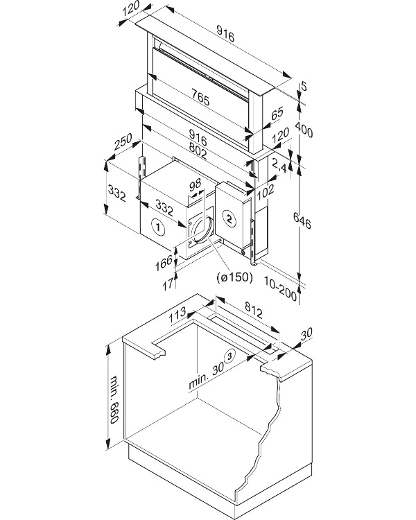 Buy Miele DA6890 Downdraft Extractor Black on Glass and Stainless