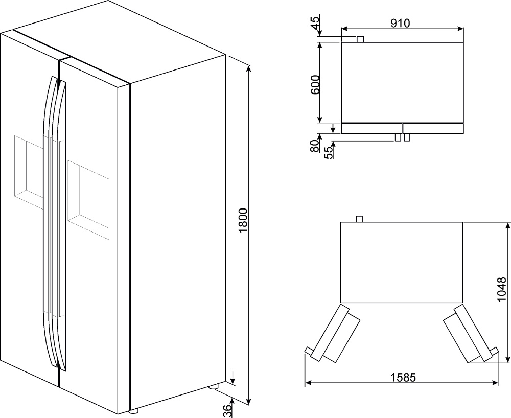 Smeg SBS63NED American Fridge Freezer Black Buy Online Today 365