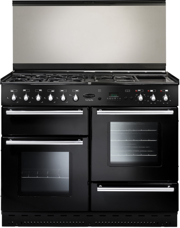 Rangemaster TOLS110LDFGB Toledo Lidded Gloss Black with Brushed Chrome