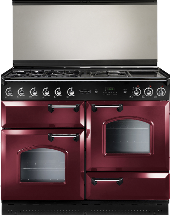 Rangemaster Classic 110 Lidded DF/NG Cranberry (Brass) 110cm Dual Fuel