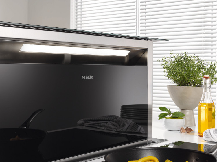 Buy Miele DA6890 Downdraft Extractor Black on Glass and Stainless