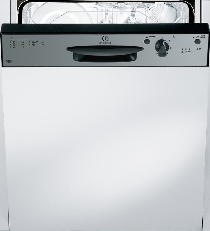 Indesit DPG15IX Built In Semi Integrated Dishwasher Inox Control