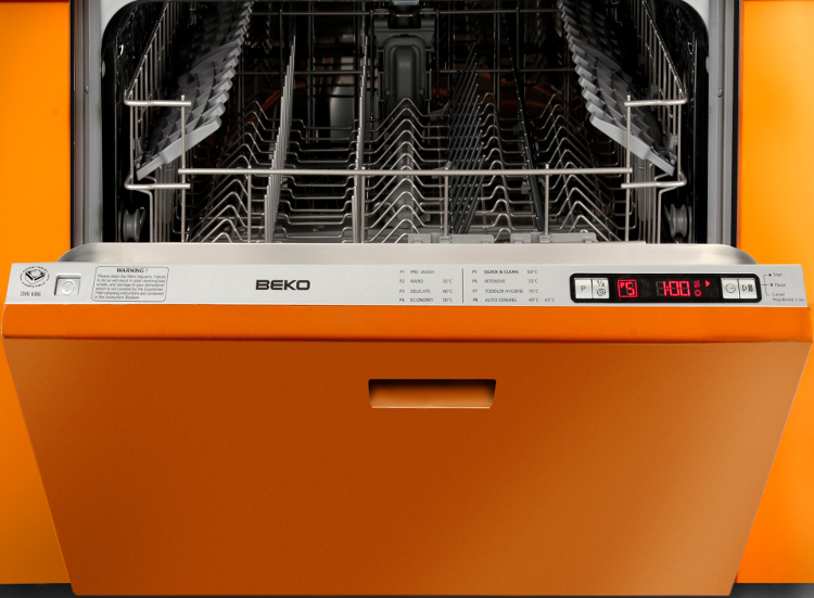 Beko DW686 Built In Fully Integrated Dishwasher Silver Control Panel