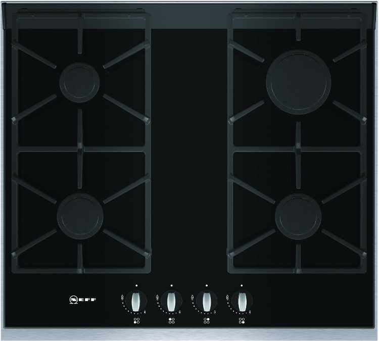 Buy Neff T66S66N0 4 Burner Gas Hob Black on Glass with Stainless