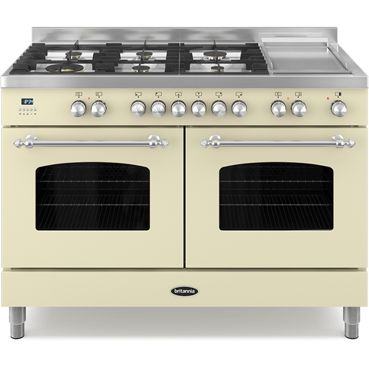 Buy Britannia Fleet Matt Cream RC12TGFLCR 120cm+ Dual Fuel Range Cooker