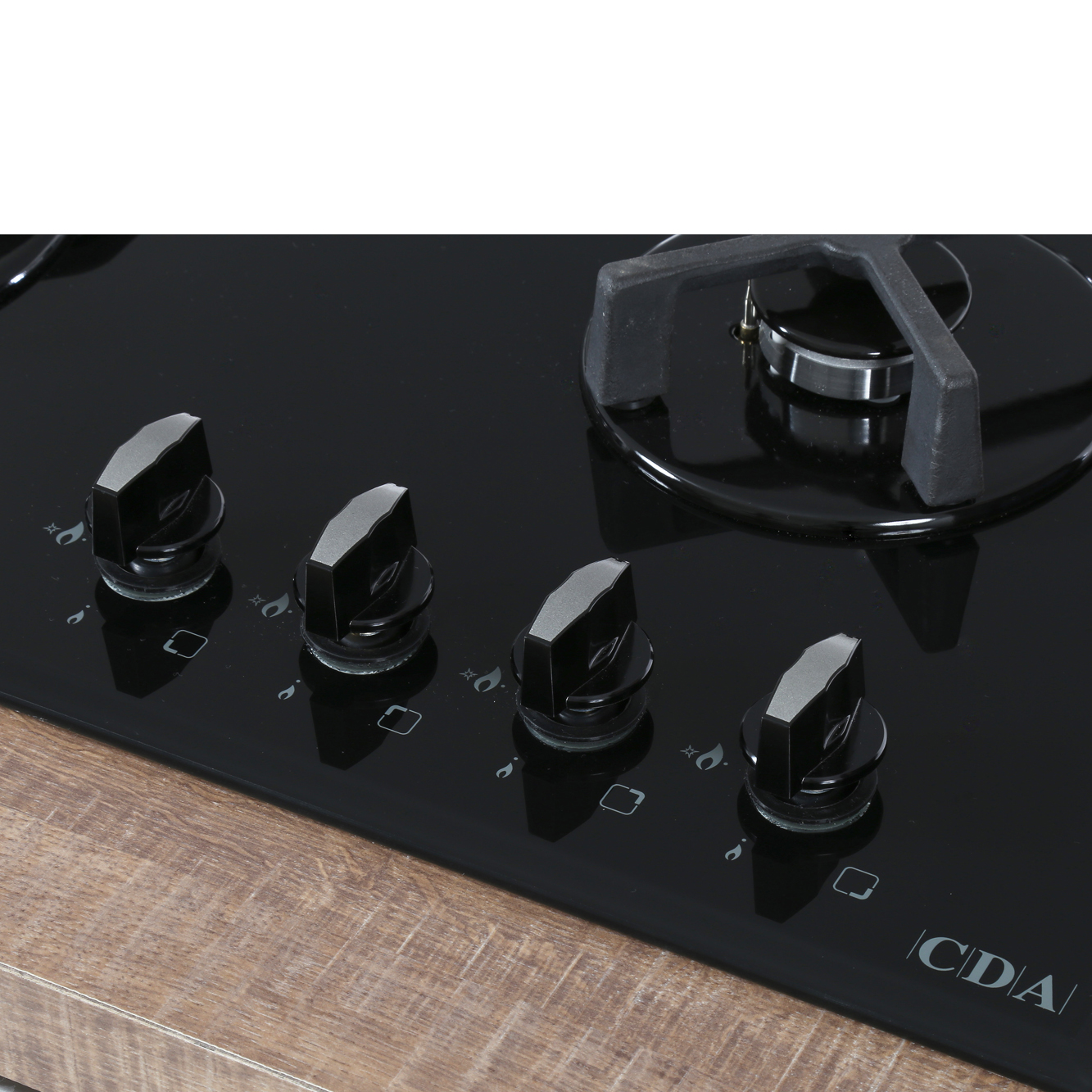 Buy CDA HVG620BL 4 Burner Gas Hob Black on Glass Marks Electrical